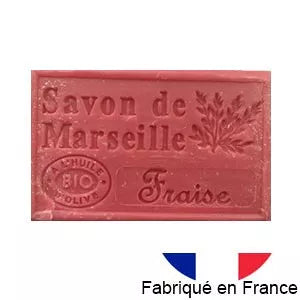 Savon de Marseille à l'huile d'olive BIO - parfum Fraise