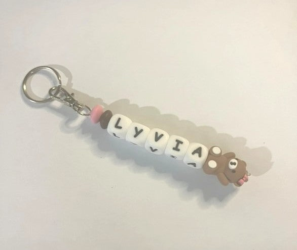 Porte clé personalisé perles silicone