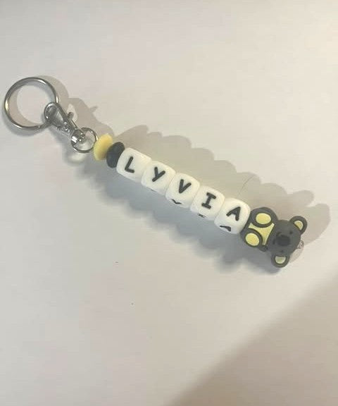 Porte clé personalisé perles silicone