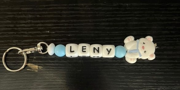 Porte clé personalisé perles silicone