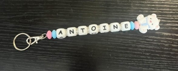 Porte clé personalisé perles silicone