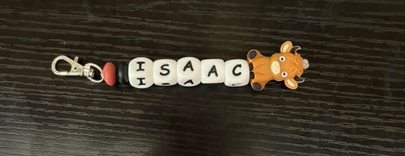 Porte clé personalisé perles silicone