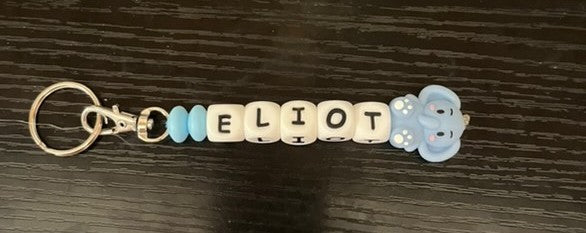 Porte clé personalisé perles silicone