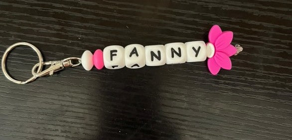 Porte clé personalisé perles silicone
