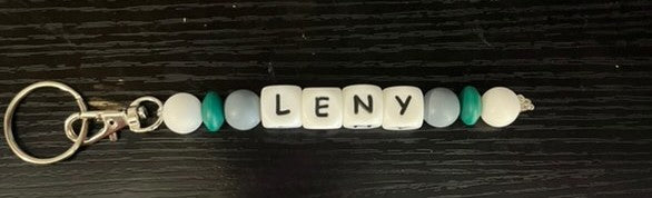 Porte clé personalisé perles silicone