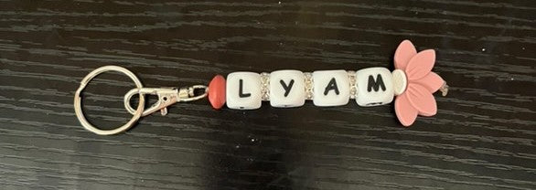 Porte clé personalisé perles silicone