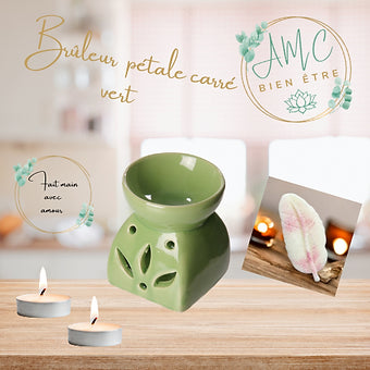 Brûleur pétale carré vert