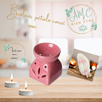 Brûleur  pétale carré  rose
