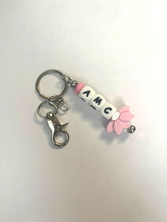 Porte clé personalisé perles silicone