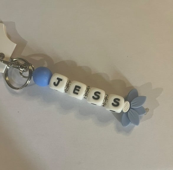 Porte clé personalisé perles silicone