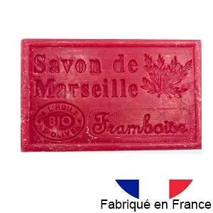 Savon de Marseille à l'huile d'olive BIO - parfum Framboise
