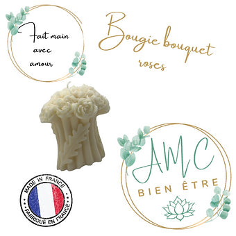 Bougie bouquet roses à la demande