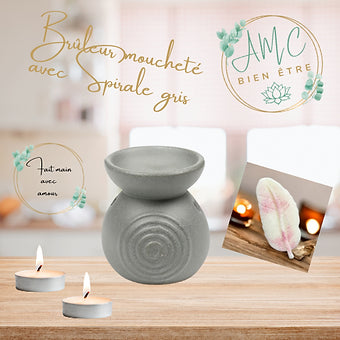 Brûleur  moucheté  avec Spirale  gris