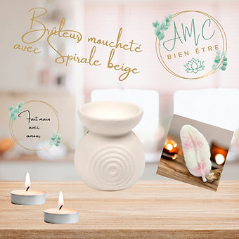 Brûleur  moucheté  avec Spirale  beige
