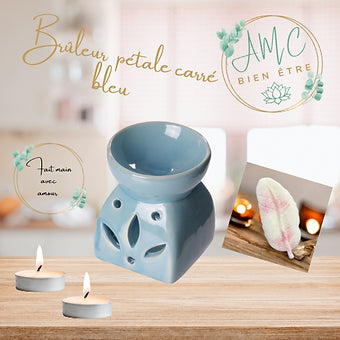 Brûleur  pétale carré  bleu
