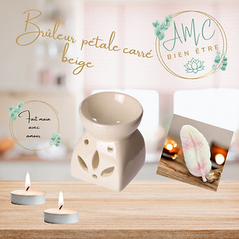 Brûleur  pétale carré  beige