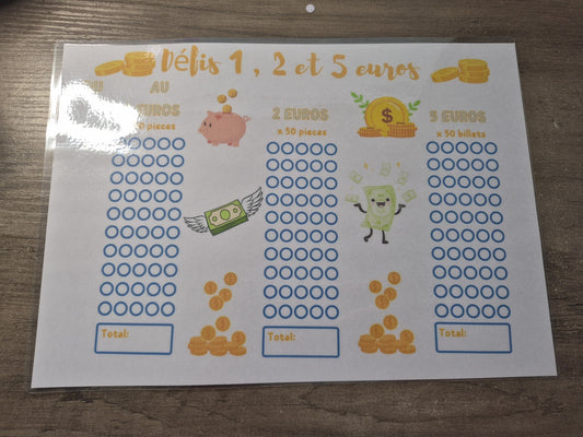 Fiche Défi du mois 1, 2 et 5euros