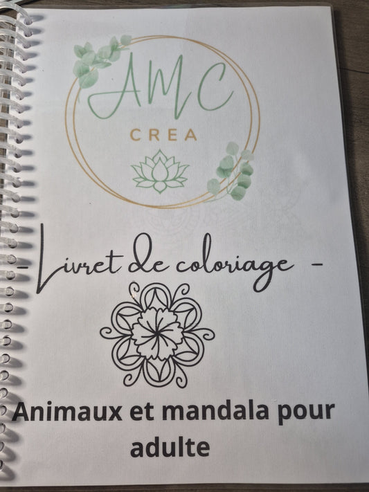 Livret de coloriage Animaux et mandalas pour adultes
